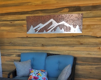 Estes Park Mountain Range. Metal wall art for your house. Home decor for bedroom and kitchen. Birthday gift for her. Hiker artwork, Hiking