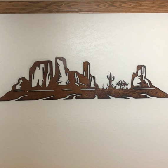 Sedona desert scene Arizona. Cactus and canyon. Red Rock State Park. Rustic artwork.