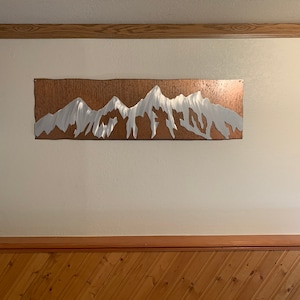 Grand Teton Metal Wall Art – Rustic Steel & Aluminum Mountain Decor