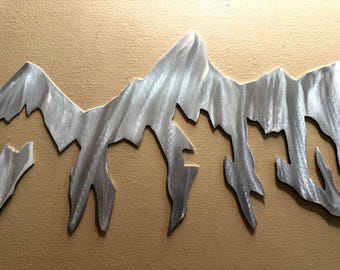 Grand Teton National Park Metal Wall Art – 3 Ft Wyoming Mountain Range – Jackson Hole Cabin and Lodge Decor
