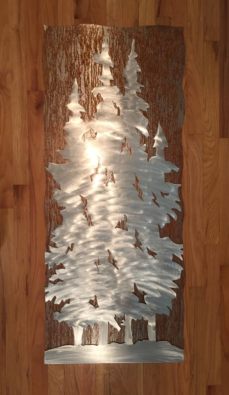 Extra large wall art Evergreen trees Home decor Tree wall Etsy