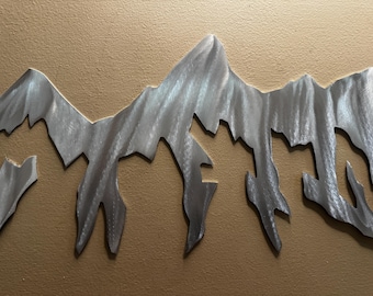 Grand Teton National Park Metal Wall Art – 3 Ft Wyoming Mountain Range – Jackson Hole Cabin and Lodge Decor