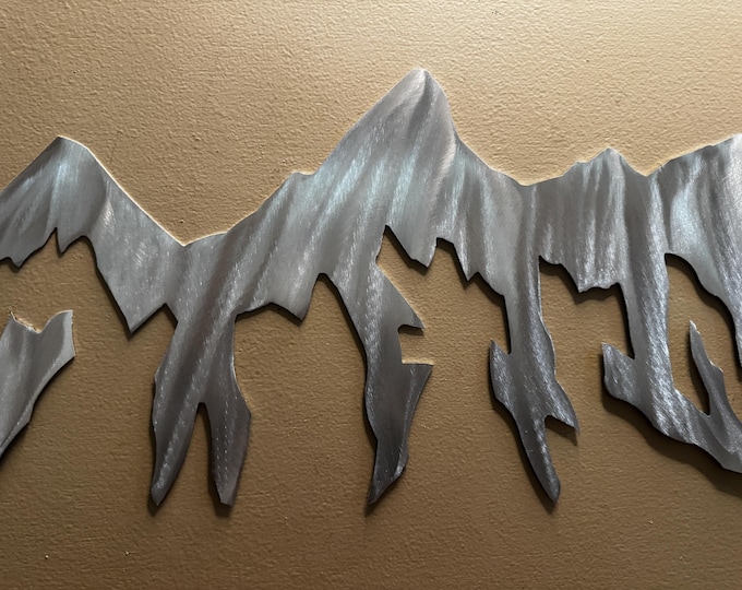 Grand Teton National Park Metal Wall Art – 3 Ft Wyoming Mountain Range – Jackson Hole Cabin and Lodge Decor