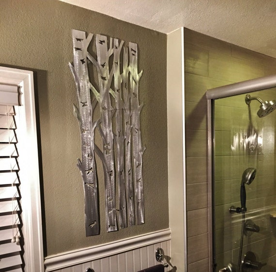 Aspen Trees Nature Inspired Metal Wall Art Colorado Tree Home Decor Modern Artwork Birthday Gift For Her Him Unique Handmade Aluminum Pretty