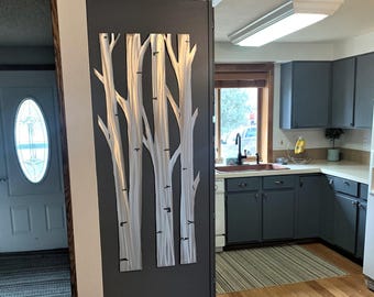 Large Aspen Trees Metal Artwork. 4ft metal wall art. Colorado decor. Ski cabin decoration