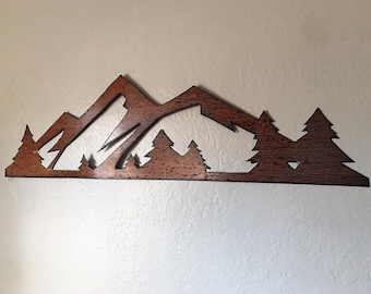 Rocky Mountain National Park Artwork – Rustic Steel Mountain Range – Colorado Hiking and Wilderness Home Decor