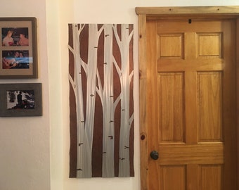 Custom  48” wide and 66” tall aspen tree. Double layer wall art