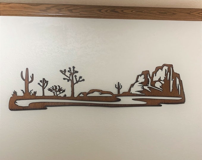Joshua Tree National Park Metal Wall Art – Rustic Desert Landscape – California Mojave and Coachella Valley Home or Cabin Decor