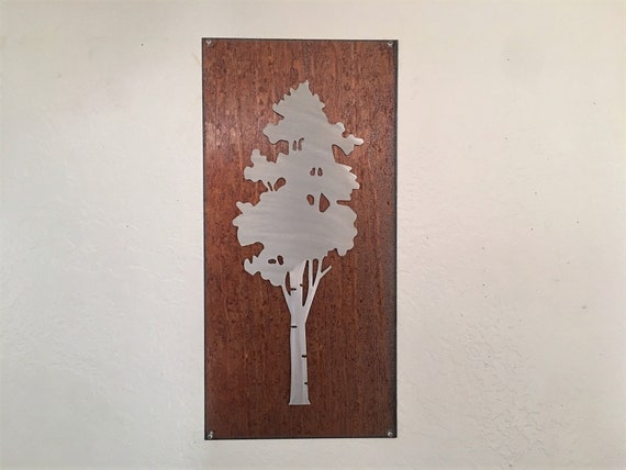 Aspen Tree Artwork. Metal Wall Art. Colorado artist. Rustic wall hangings. Touch of modern. Framed aspen tree. Gift for her. Anniversary