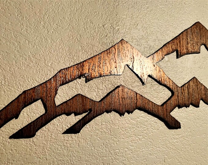 Colorado Mountain Artwork. Vail Ski resort. Mountain house decor. 3ft brown steel