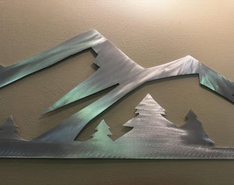 3FT Rocky Mountain National Park Metal Wall Art, Colorado Mountain Decor, Aluminum Wall Art, Cabin Decor
