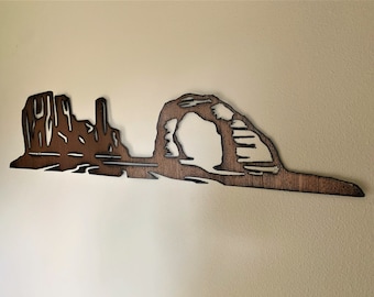 Arches National Park Metal Wall Art – Moab Utah Rustic Steel Hiking Decor – Backpacking and Nature Lover Gift