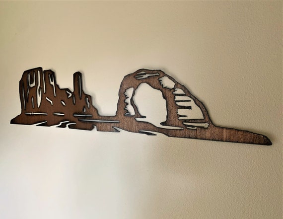 Arches National Park. Moab Utah metal wall art. Hiking Artwork. Gift for backpacking enthusiast.