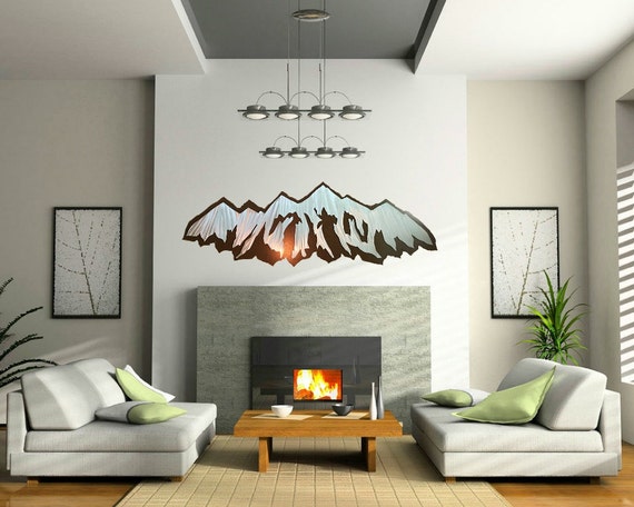 Large Metal Art. Panorama. Mountain Ranges. 11th Anniversary. Housewarming Gift. Wanderlust. Rustic Guest Bedroom. Nature Inspired.
