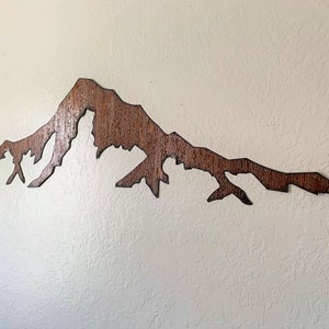 Mt. Hood metal wall art. Portland Oregon Mountain range. Hiking mountains Ski and Snowboarding artwork. Gift for hikers and outdoorsman 4ft