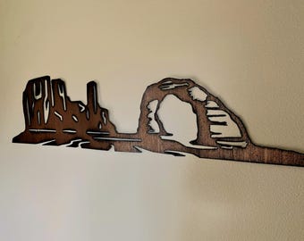 Arches National Park Metal Wall Art – Moab Utah Rustic Steel Hiking Decor – Backpacking and Nature Lover Gift