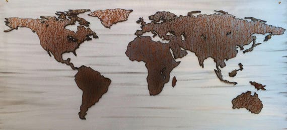 Large World Map. Rustic Home Decor. New Home Gifts for Couples. Wall Art. Wanderlust. Nature Lovers. Greatest Adventure. Explorer.