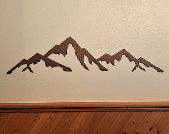 Capitol Peak Mountain Wall Art – 4ft Rustic Brown Steel | Colorado Fourteener Decor | Hiking Cabin Wall Sign | Gift for Hikers & Climbers