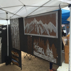 Mountain Decor. Metal Wall Art. Mountain wall mural. Western artwork. Metal wall decor. Snow capped mountain scene. Home decoration. CO. image 5