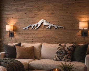 Mt Hood Metal Wall Art | Oregon Mountain Decor | Pacific Northwest Wall Art | Aluminum Mountain Wall Hanging | 4ft