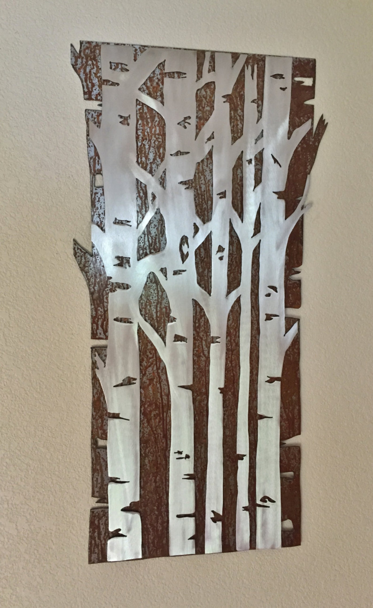 Metal wall art Aspen tree forest Gift for the couple. Etsy