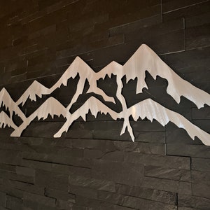 Colorado Front Range Mountains Metal Wall Art Decor Wilderness Rocky Peaks Silver Artwork Hiking Nature Lover Home Gift Idea Handmade 3 Ft.