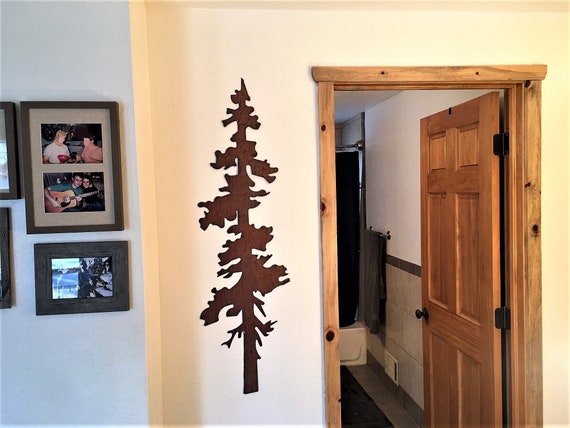 Pine Tree In Brown Rustic Steel. Forest Decor. Nature Lover Artwork. Christmas Gift
