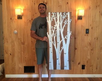 Aspen trees. Large metal wall art. Wedding gift for the couple. TREE ART. Mountain wedding. Unique gift. Couples wedding gift. Bedroom decor