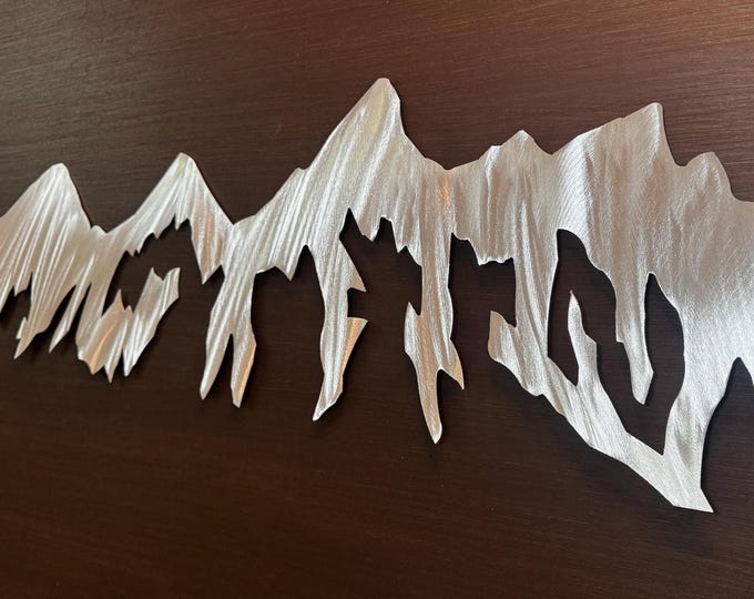 Grand Teton National Park Metal Wall Art – 3 Ft Wyoming Mountain Range – Jackson Hole Cabin and Lodge Decor