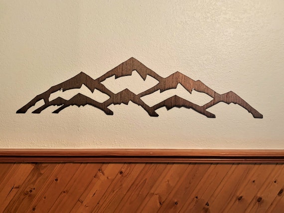 Colorado Mountain Artwork. Vail Ski resort. Mountain house decor. 3ft brown steel