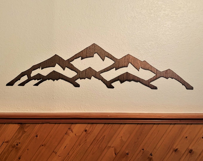 Colorado Mountain Artwork. Vail Ski resort. Mountain house decor. 3ft brown steel