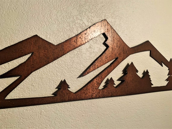 Mountains Colorado Rocky Mountain National Park 3 Ft Metal Wall Art Estes Park CO Hand Cut Handmade Mountains Trees Evergreens Fun Gift Idea