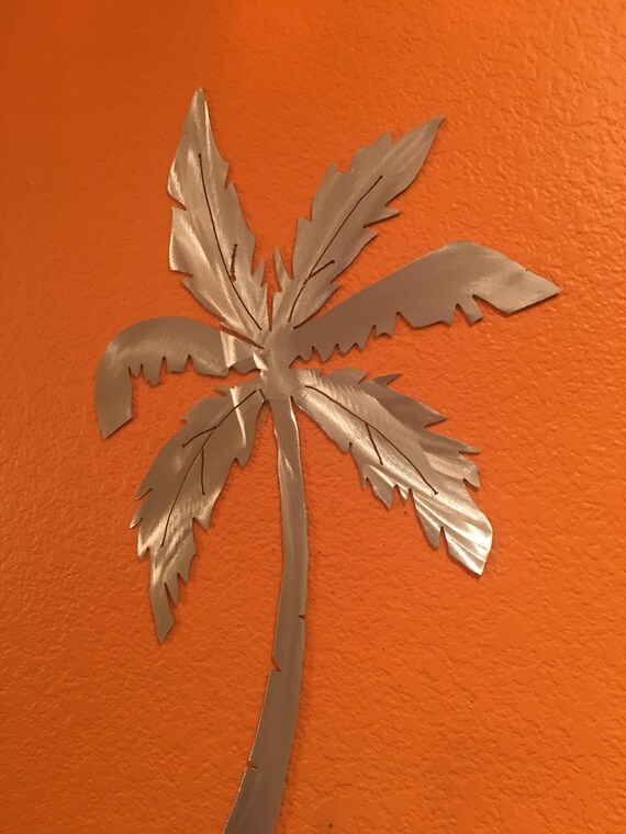 Palm Leaf Tree Wall Decor Metal Artwork Tropical Plants Art Outdoor Ocean Beach Life Florida California Hawaii Island Vacation Fun Keepsake