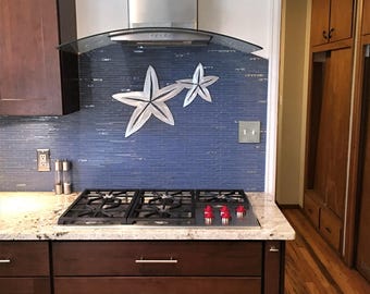 Tropical Nautical Metal Wall Art Under Sea Starfish Coastal Ocean Beach Decor Scuba Diving Snorkeling Kitchen Bathroom Office Den Artwork