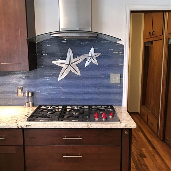 Tropical Nautical Metal Wall Art Under Sea Starfish Coastal Ocean Beach Decor Scuba Diving Snorkeling Kitchen Bathroom Office Den Artwork