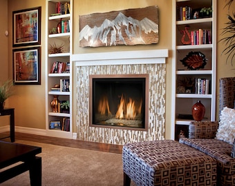 Breckenridge mountain ski resort, HAND MADE ARTWORK Mountain Wall Art, Metal wall art. Ski and snowboard. Skiing and Snowboarding