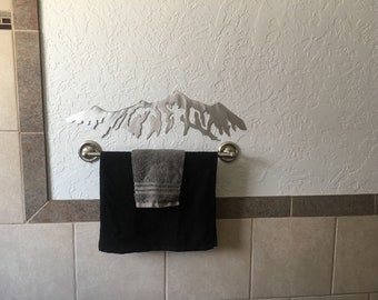Breckenridge ski resort metal mountain range. Bathroom Decor. Ski cabin artwork. 2ft