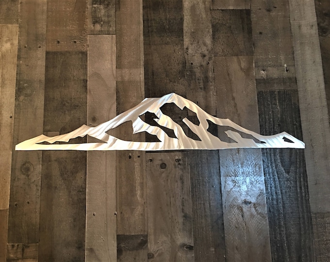 Mount Rainier metal wall art. Washington mountain range. Seattle mountain view. Gift for outdoors man