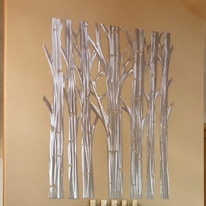 Large Aspen Tree Metal Wall Art – Handmade Aluminum Sculpture