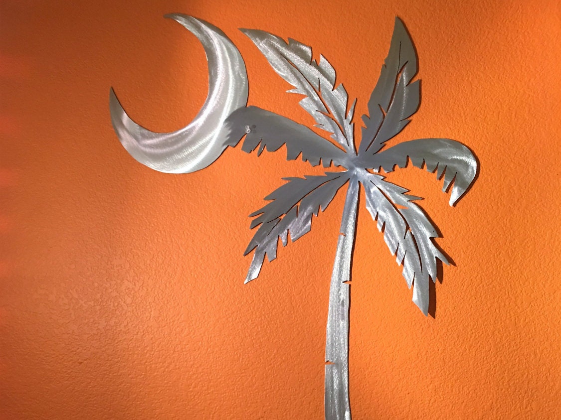 Palmetto Tree Metal Wall Art South Carolina Flag Beach Decor Palm