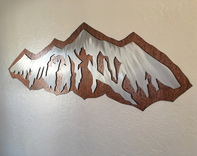 Modern mountains. Ski town artwork, Cabin decor, Fireplace artwork. 3ft