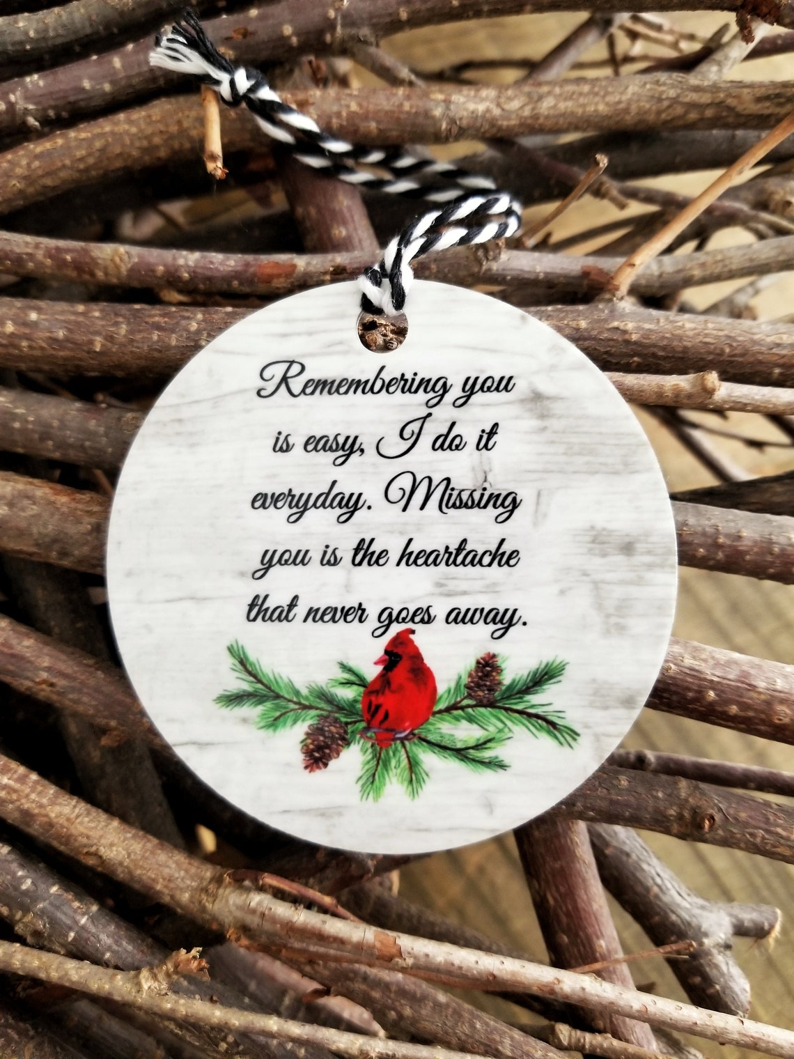 Memorial picture ornament. widow Christmas gift. Heaven Etsy