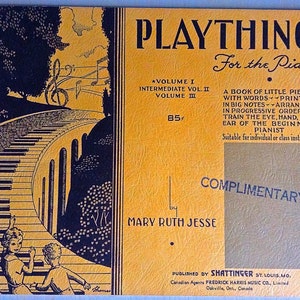 Vintage Children&#39;s Piano Music Book 1955 Free Shipping