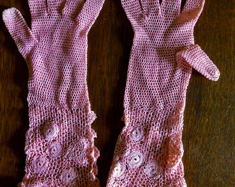 Crocheted Lace Gloves Small