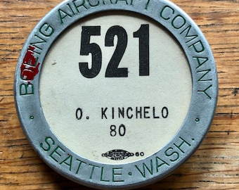 Vintage Boeing Aircraft Company Seattle Washington Security Badge 1920s