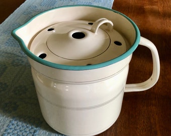 French Enamelware Milk Boiler