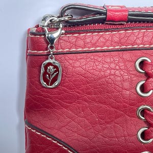 1.32 SHIPPING - Stainless Steel Red Enamel Tulip Clip Add-On Charm, Lobster Clasp – For Notebook Junk Journal Planner; Zipper Pull