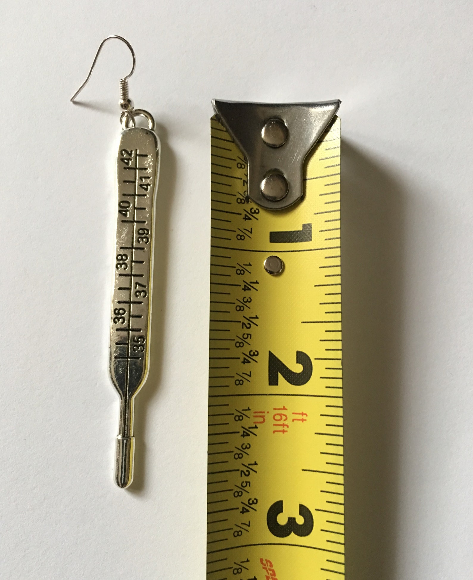 Thermometer Earrings Antique Silver Thermometer Charms Etsy