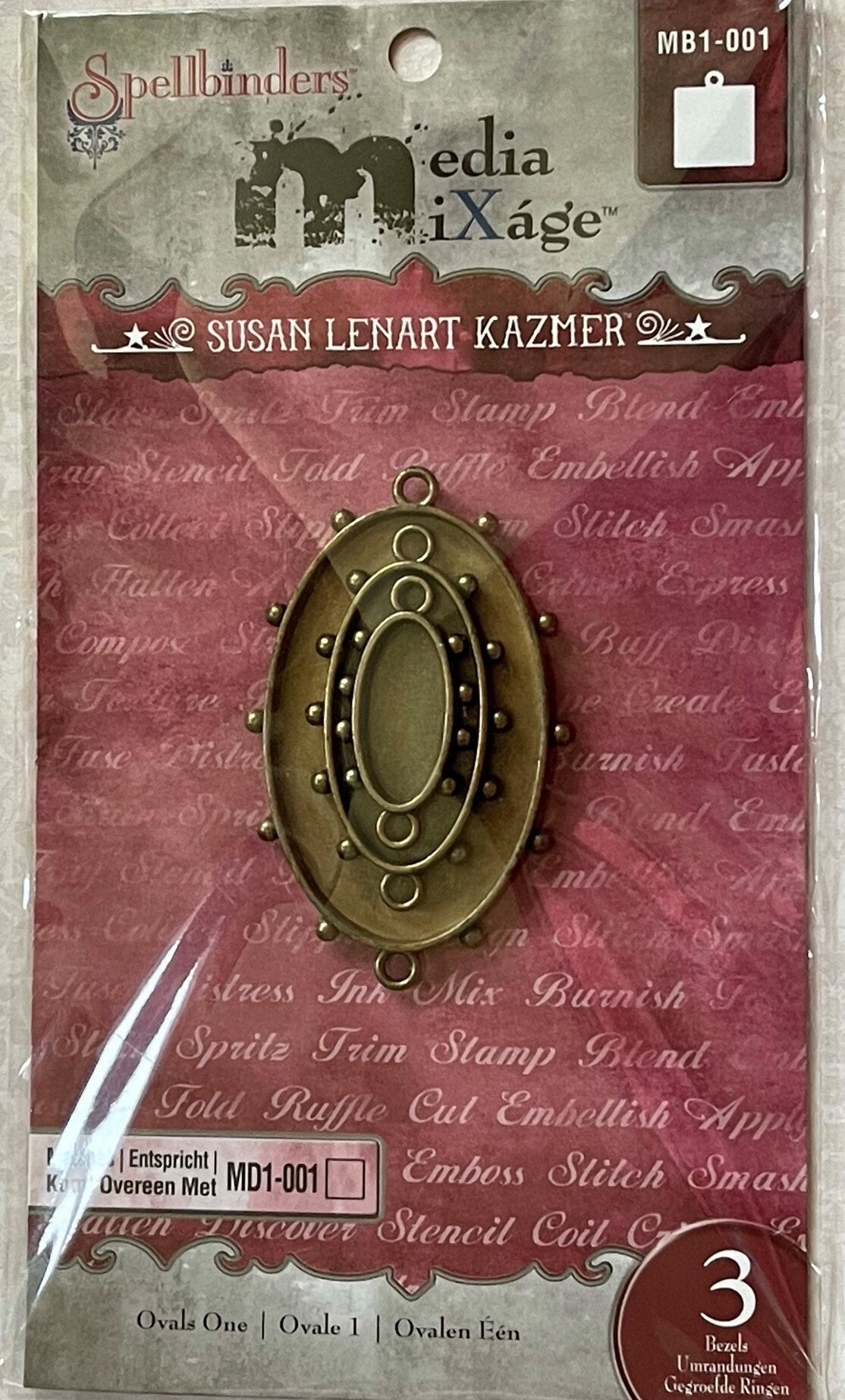 Spellbinders Media Mixage Circles One – 5 Stück Blenden, Silber, Ca. 40x30 Mm – Für Schmuck, Scrapbooking, DIY-Projekte