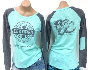 Certified Mermaid  Women&#39;s Preppy Patch Slub T-Shirt